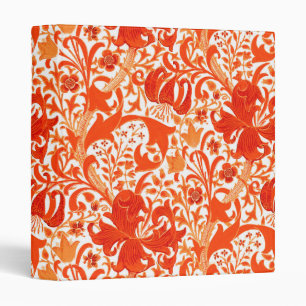 William Morris Iris and Lily, Mandarin Orange Binder