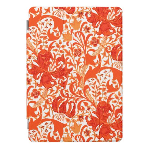 William Morris Iris and Lily Mandarin Orange iPad Pro Cover