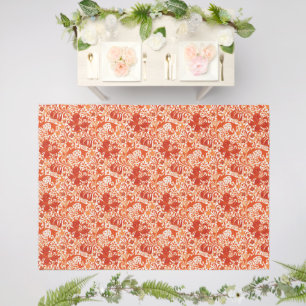 William Morris Iris and Lily, Mandarin Orange Outdoor Rug