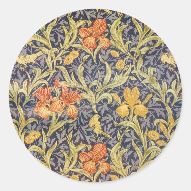 William Morris Iris Classic Round Sticker (Front)