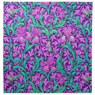 William Morris Iris Pattern, Amethyst Purple Napkin