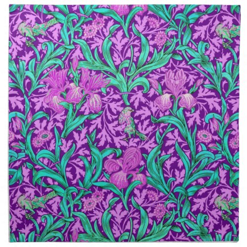 William Morris Iris Pattern Amethyst Purple Napkin