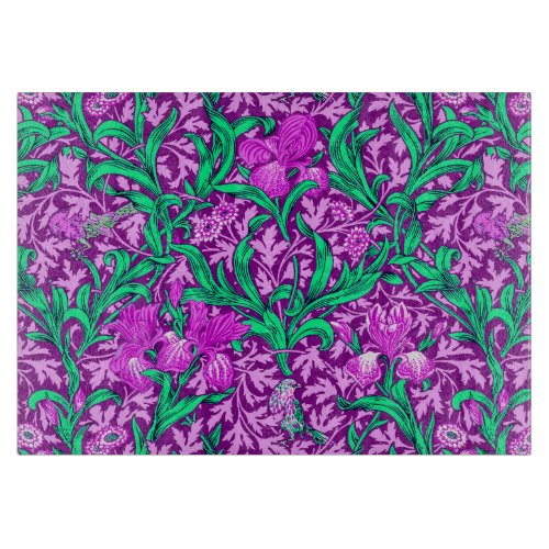 William Morris Irises Amethyst Purple  Cutting Board