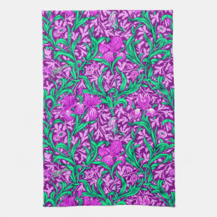 William Morris Irises, Amethyst Purple Kitchen Towel