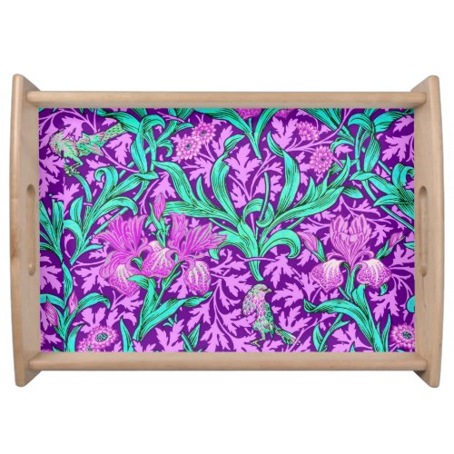 William Morris Irises Amethyst Purple Serving Tray