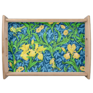 William Morris Irises, Yellow and Cobalt Blue Serving Tray