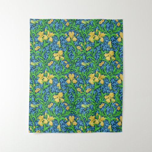 William Morris Irises Yellow and Cobalt Blue Tapestry