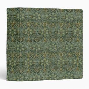 William Morris Ispahan Teal Green Floral Art 3 Ring Binder