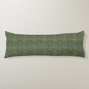 William Morris Ispahan Teal Green Floral Art Body Pillow
