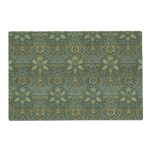 William Morris Ispahan Teal Green Floral Art Placemat