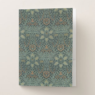 William Morris Ispahan Teal Green Floral Art Pocket Folder