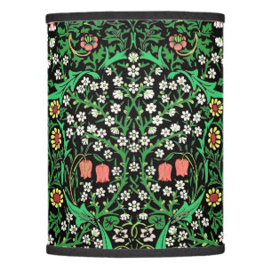 William Morris Jacobean Floral, Black Background Lamp Shade