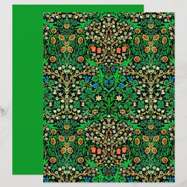 William Morris Jacobean Floral, Blackthorn (Front/Back)