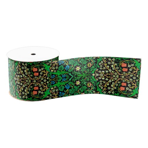 William Morris Jacobean Floral Blackthorn Grosgrain Ribbon