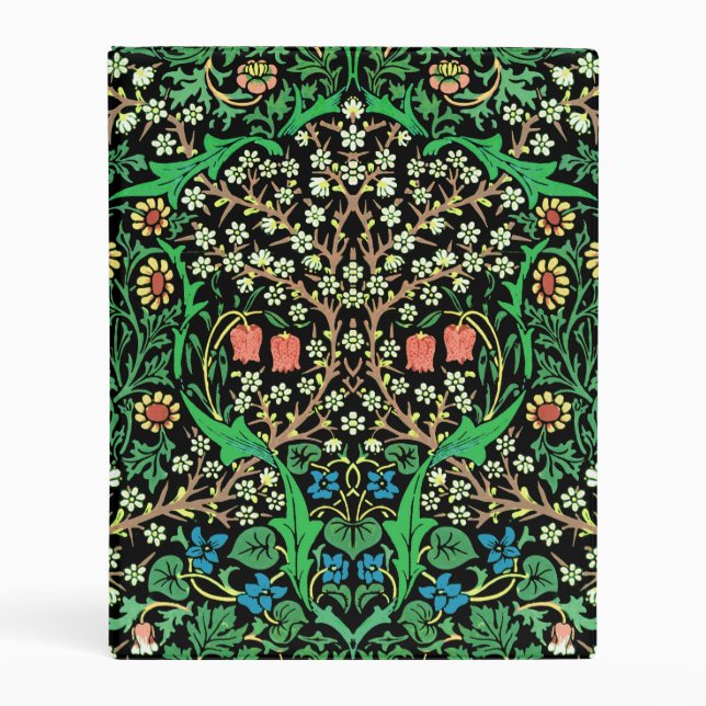 William Morris Jacobean Floral, Blackthorn Mini Binder (Front)