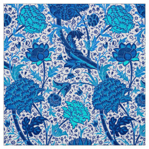 William Morris Jacobean Floral, Cobalt Blue Fabric