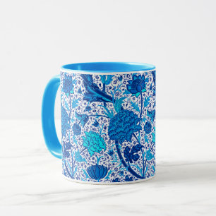 William Morris Jacobean Floral, Cobalt Blue Mug