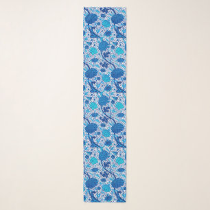 William Morris Jacobean Floral, Cobalt Blue Scarf