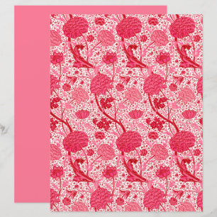 William Morris Jacobean Floral, Coral Pink