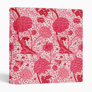 William Morris Jacobean Floral, Coral Pink 3 Ring Binder