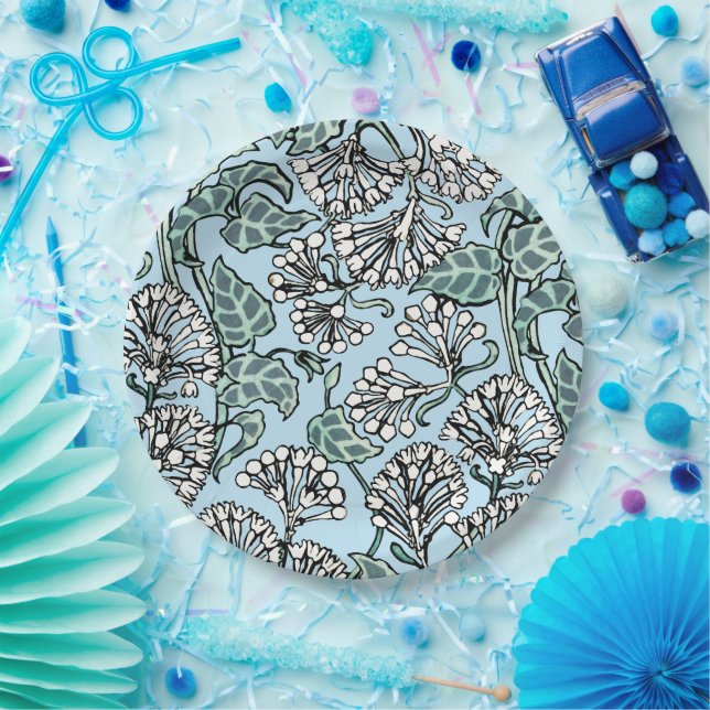 William Morris Jasmine and Leaves Pattern Paper Plates (Party)