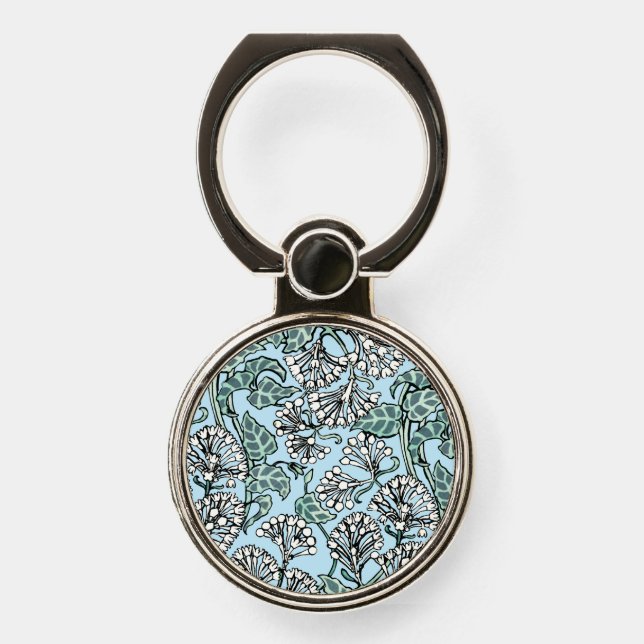 William Morris Jasmine and Leaves Pattern Phone Ring Stand (Front)