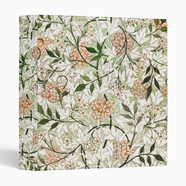 William Morris Jasmine Blossom Garden Design 3 Ring Binder (Front/Spine)