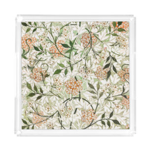 William Morris Jasmine Blossom Garden Design Acrylic Tray