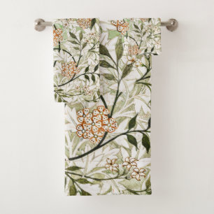 William Morris Jasmine Blossom Garden Design Bath Towel Set