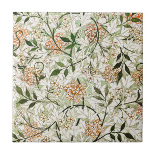 William Morris Jasmine Blossom Garden Design Ceramic Tile