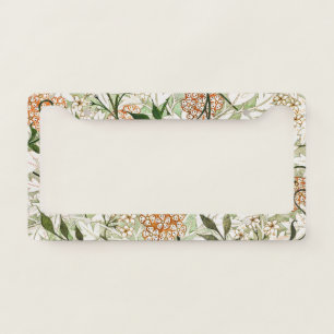 William Morris Jasmine Blossom Garden Design License Plate Frame