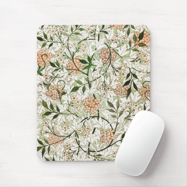 William Morris Jasmine Blossom Garden Design Mouse Pad (With Mouse)