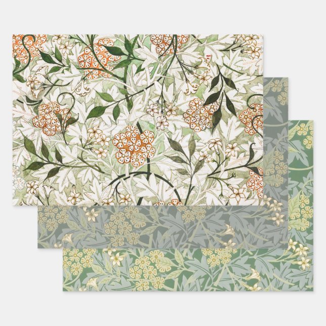 William Morris Jasmine Blossom Garden Sets Wrapping Paper Sheets (Set)