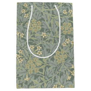 William Morris Jasmine Blue Green Botanical Art Medium Gift Bag