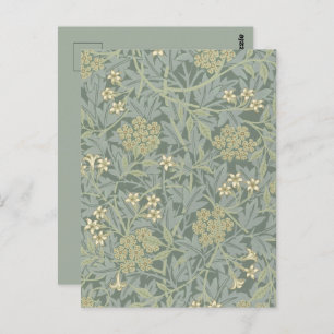 William Morris Jasmine Blue Green Botanical Art Postcard