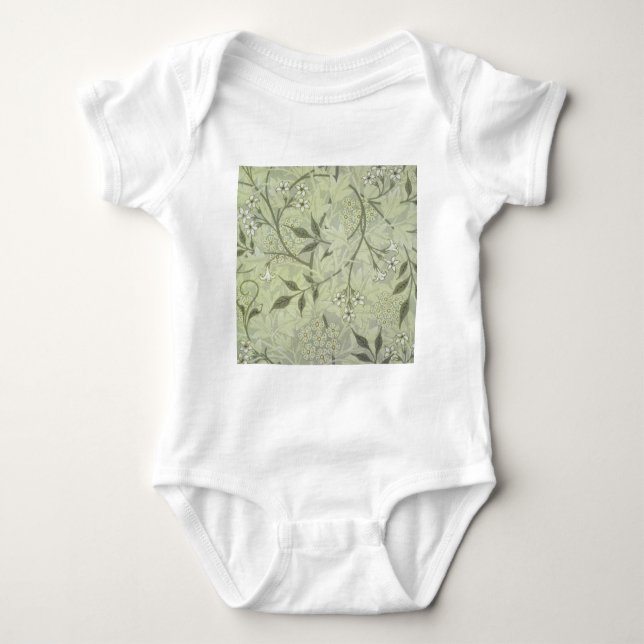 William Morris Jasmine Botanical Baby Bodysuit (Front)