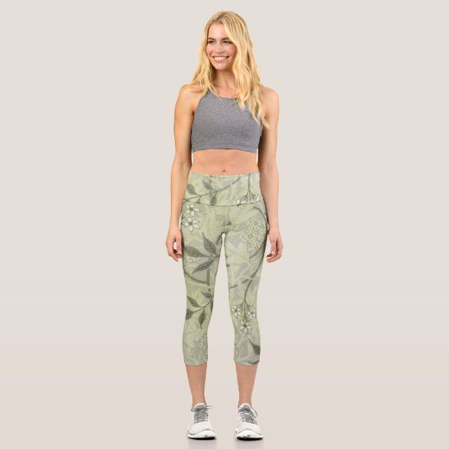 William Morris Jasmine Botanical Capri Leggings (Front)