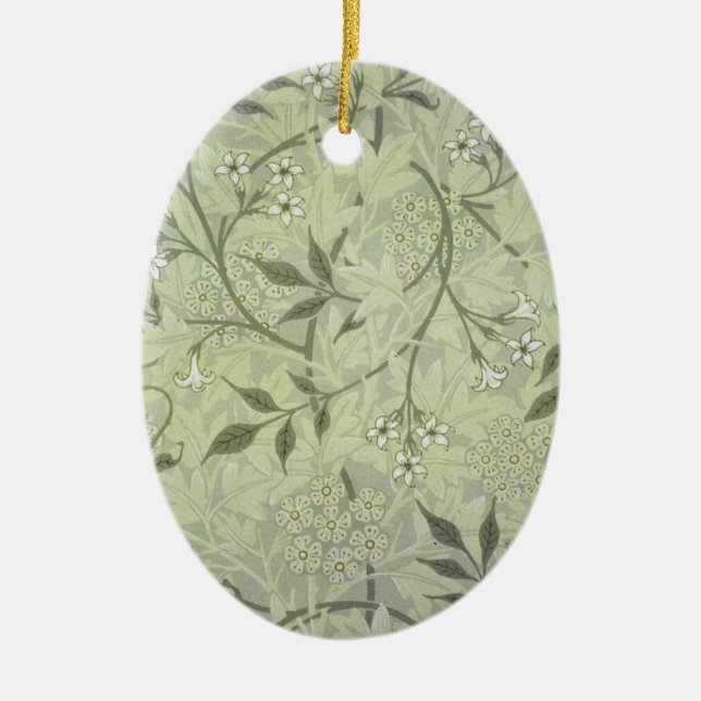 William Morris Jasmine Botanical Ceramic Ornament (Front)