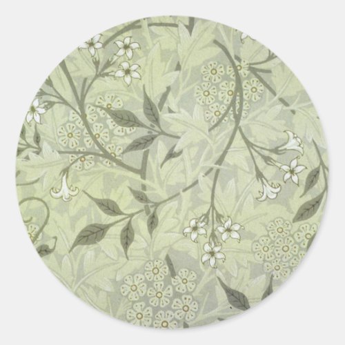 William Morris Jasmine Botanical Classic Round Sticker