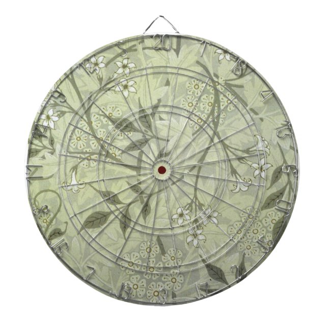William Morris Jasmine Botanical Dartboard With Darts (Front)