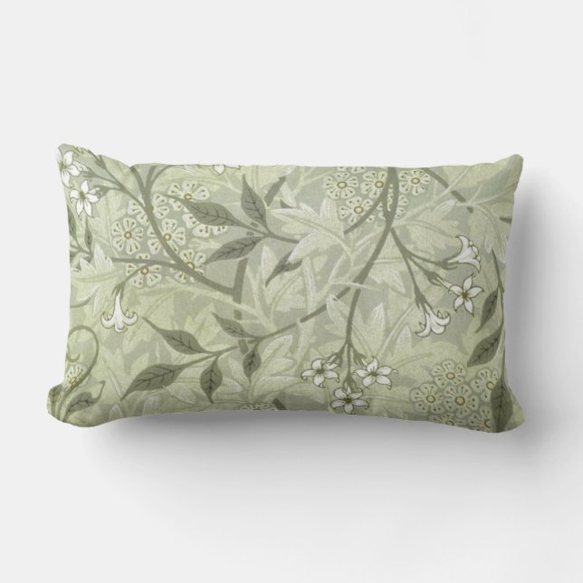 William Morris Jasmine Botanical Lumbar Pillow (Front)