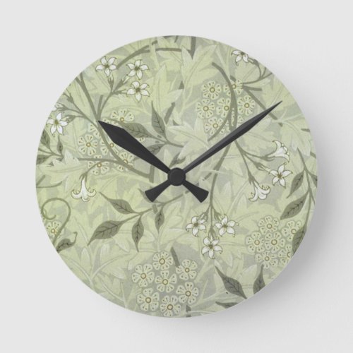 William Morris Jasmine Botanical Round Clock