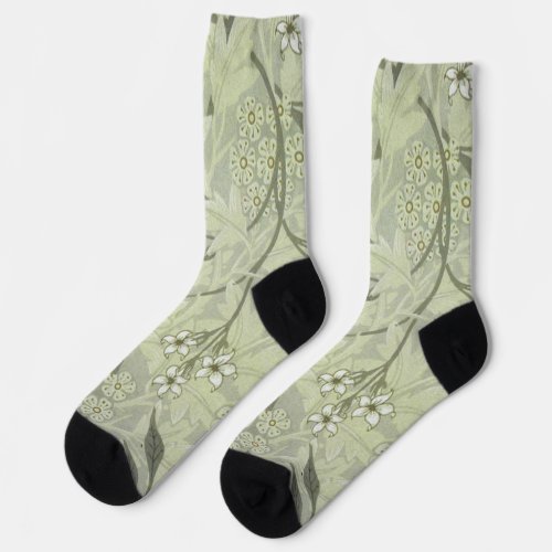 William Morris Jasmine Botanical Socks