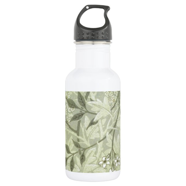 William Morris Jasmine Botanical Stainless Steel Water Bottle (Front)