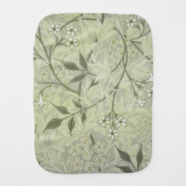 William Morris Jasmine Botanical Vintage Antique Baby Burp Cloth (Front)
