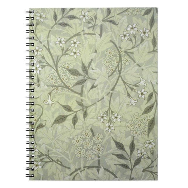William Morris Jasmine Botanical Vintage Antique Notebook (Front)