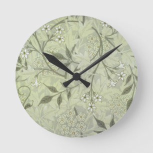 William Morris Jasmine Botanical Vintage Antique Round Clock