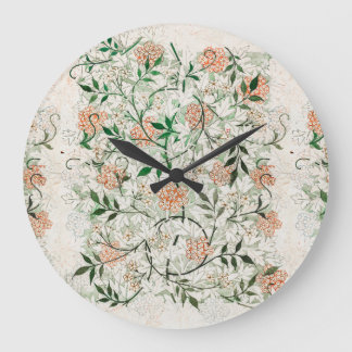 William Morris Jasmine Floral Pattern Vintage Art  Large Clock