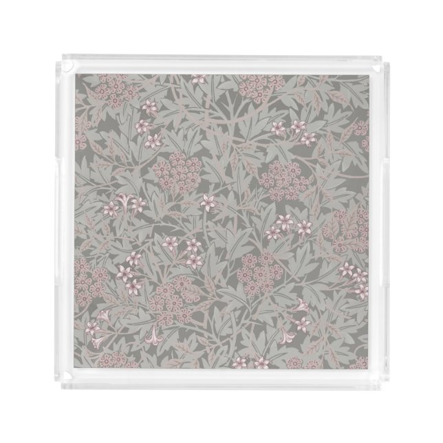 William Morris Jasmine Flower Pattern Acrylic Tray (Front)