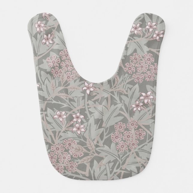 William Morris Jasmine Flower Pattern Baby Bib (Front)